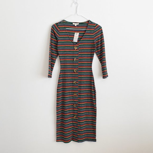 Ultra Flirt Dresses & Skirts - Ultra Flirt Womens Bodycon Dress Franklin Stripe, Knee Length, XS